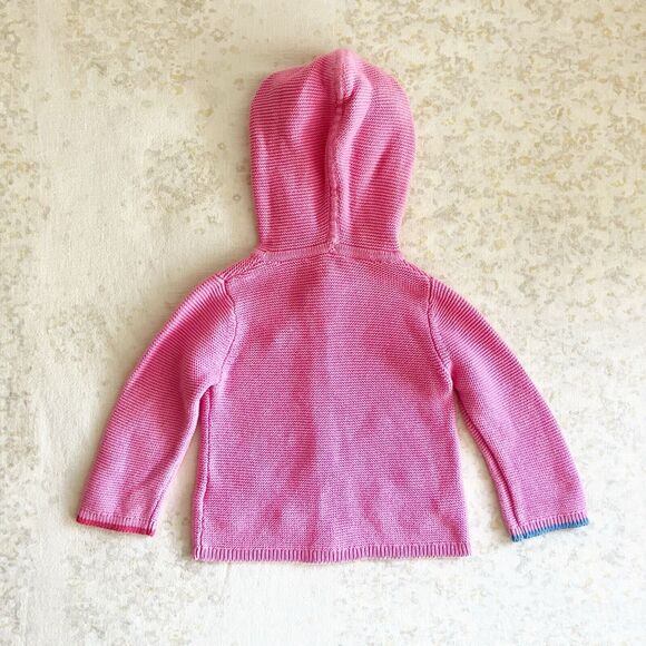 Joules Baby Girl 12-18 Mos Cardigan Sweater Hooded Pink Buttons Apple Worm - Picture 4 of 8